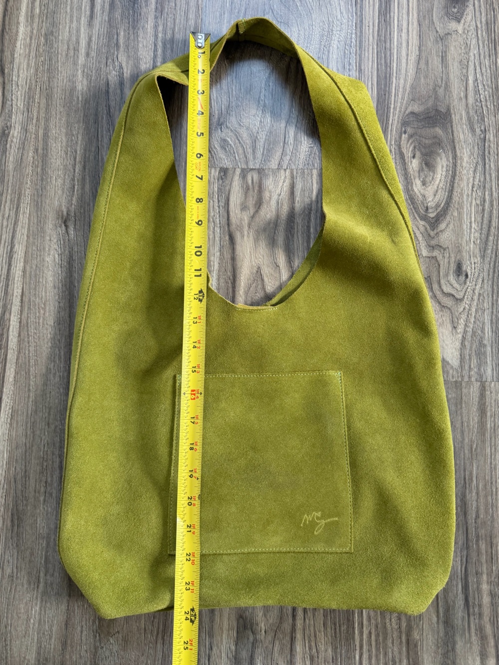 Molly G Green Suede Leather Hobo Shoulder Bag - Picture 10 of 11